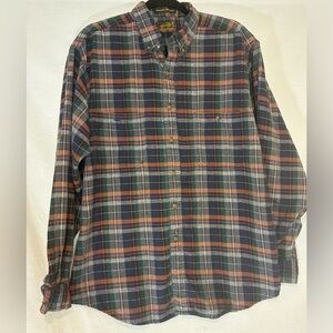 Eddie Bauer Sonoma Heathers 100% Cotton Flannel Button Up Shirt Men's Size Large